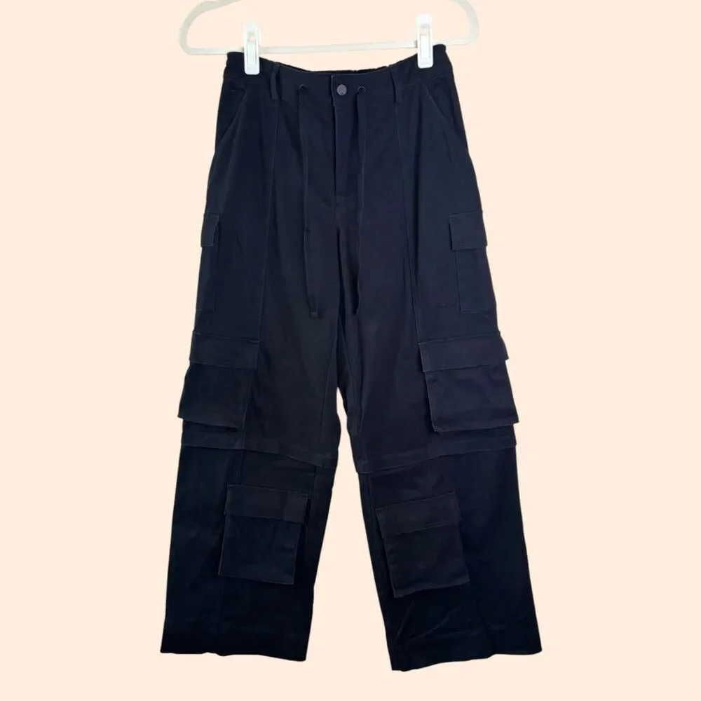 Alo Yoga Black Wide Leg Cargo Pants